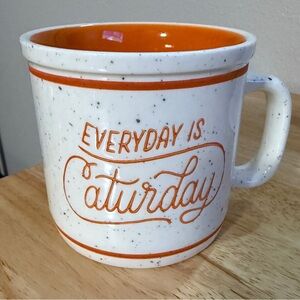 Hallmark Orange and White Everyday Is Caturday Mug